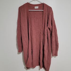 Poof Apparel Mauve Cardigan Sweater Small